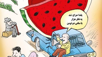 کاریکاتور شب یلدا؛نماد تورم افسارگسیخته و کاهش قدرت خرید خانواده‌های ایرانی