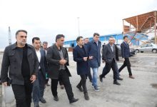 روسلان گاینتدینوف مشاور استاندار اولیانوفسک روسیه در بازدید از بندر کاسپین منطقه آزاد انزلی همراه هیئت اقتصادی