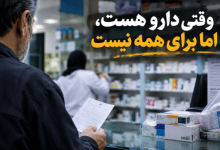 قفسه خالی داروخانه در رشت
