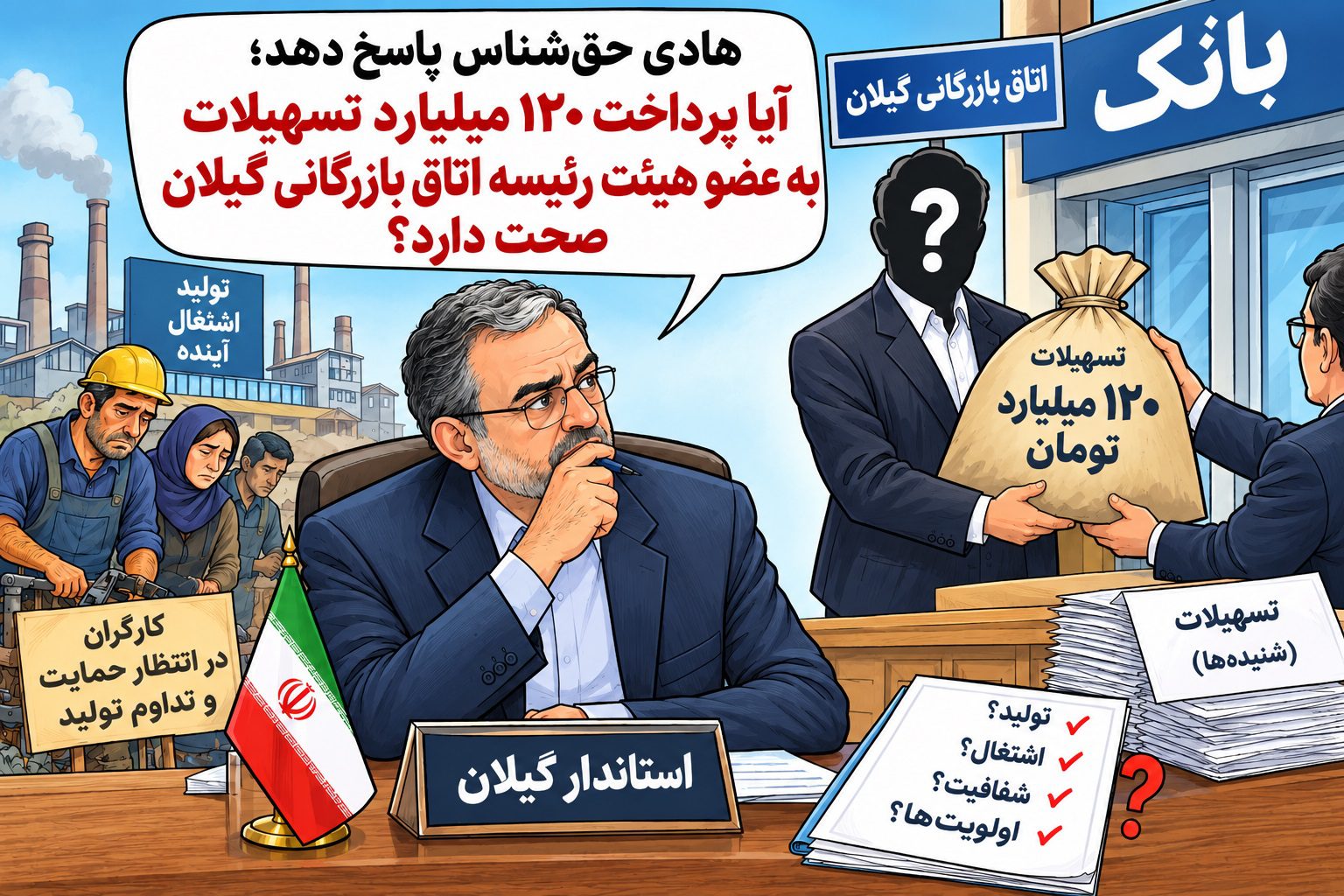 پرداخت تسهیلات ۱۲۰ میلیارد تومانی به عضو اتاق بازرگانی گیلان در شرایط بحران اشتغال و بیمه بیکاری ۸ هزار کارگر